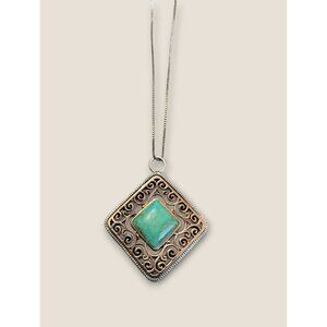 Barse 925 Sterling Silver Necklace With Turquoise ?  Pendant 24 inches